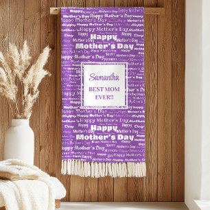 Stylish Purple Script Mother’s Day Gift Grandma Sherpa Blanket