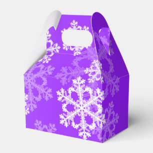 Stylish Purple Snowflakes Modern Christmas pattern Favour Box