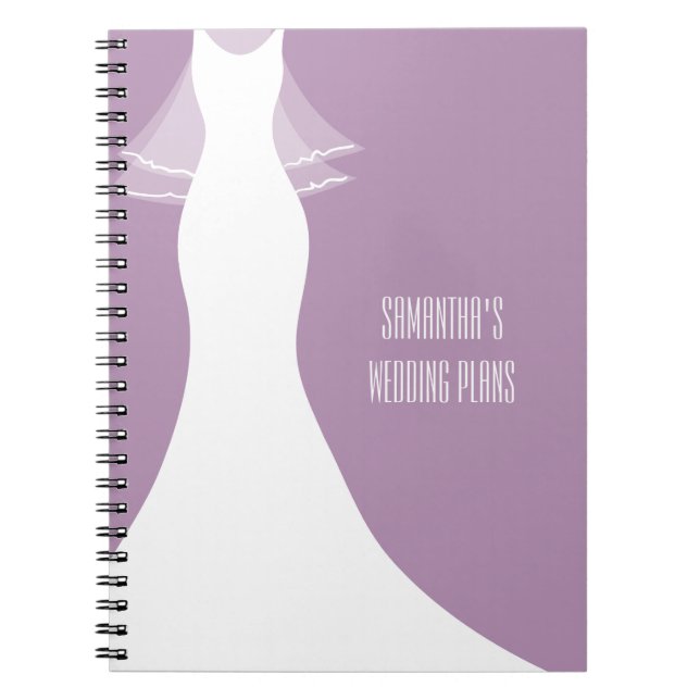 Stylish purple wedding planner organiser notebook (Front)