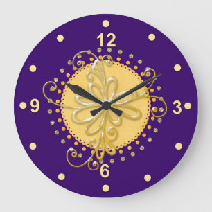 Stylish Purple & Yellow Wall Clock