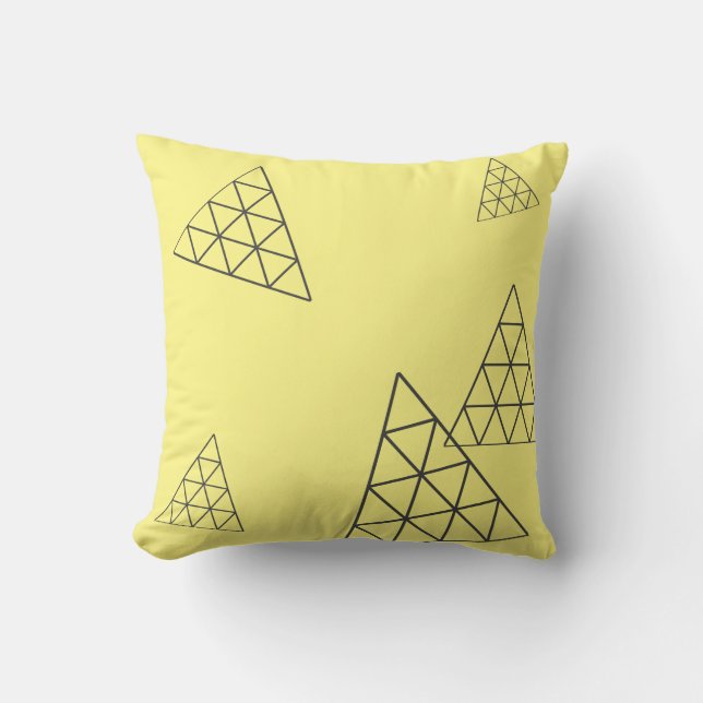 Stylish Pyramid Triangle Geometry Pastel Cushion (Front)