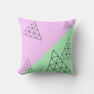 Stylish Pyramid Triangle Geometry Pastel Cushion