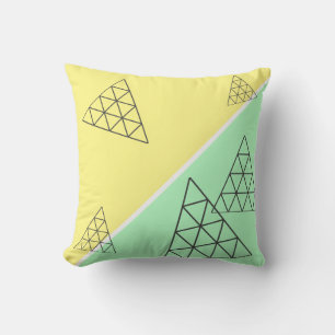 Stylish Pyramid Triangle Geometry Pastel Cushion