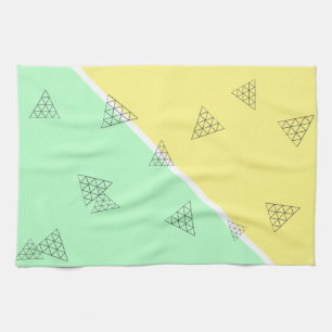 Stylish Pyramid Triangle Geometry Pastel Tea Towel