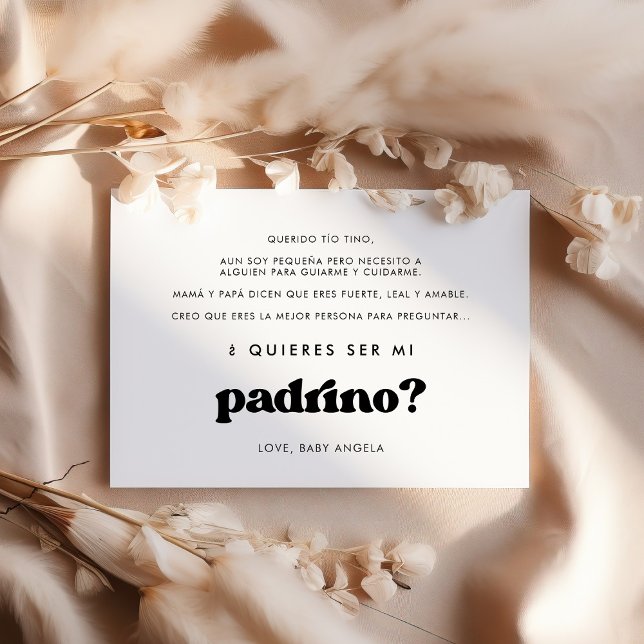 Stylish Quieres ser mi padrino Godfather card (Creator Uploaded)