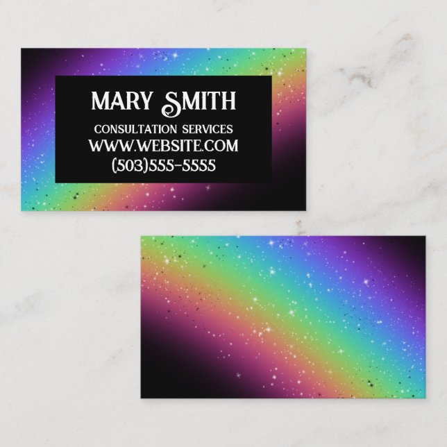 Stylish Rainbow Business Card (Front/Back)