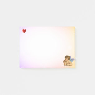 Stylish Raphael Cherub & Heart on Pastel Colours Post-it Notes