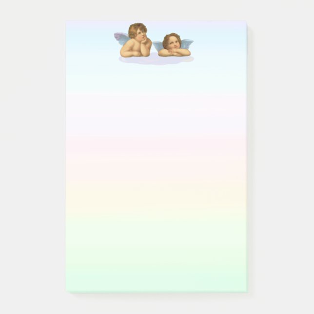 Stylish Raphael Cherubs on Pastel Shades Post-it Notes (Front)