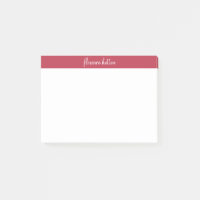 Stylish Raspberry Red & White Script Monogram