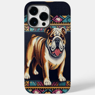 Stylish Realistic Bulldog with A Colourful Frame Case-Mate iPhone 14 Pro Max Case
