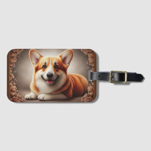 Stylish Realistic Colourful Border Corgi Dog Browe Luggage Tag