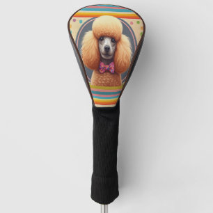 Stylish Realistic Cute Poodle Dog Colourful Border Golf Head Cover