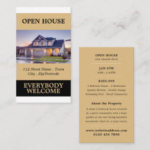 Stylish Realtor Open House Advertising Cards