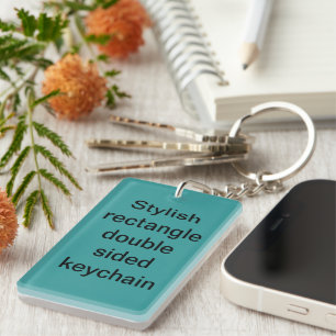 Stylish rectangle double sided keychain
