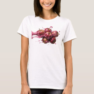 Stylish Red Abstract Apple Graphic Tee