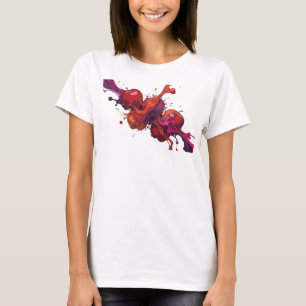 Stylish Red Abstract Apple Graphic Tee Tee