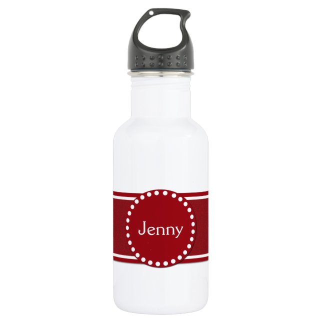 Stylish Red and White 532 Ml Water Bottle (Front)