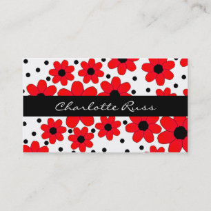 Stylish Red & Black Flowers Custom Mummy Card