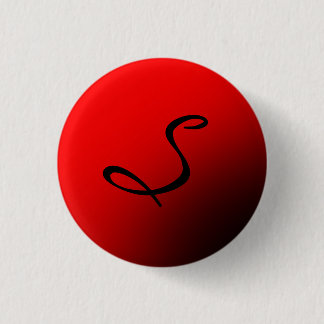 Stylish Red Black Monogram Initial Professional 3 Cm Round Badge