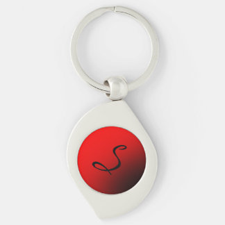 Stylish Red Black Monogram Initial Professional Key Ring