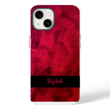 Stylish Red Black Watercolor Pattern Personalised