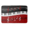 Stylish Red Black White Piano Keys and Notes