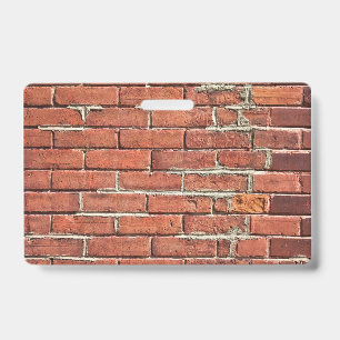 Stylish Red Brick Wall ID Badge