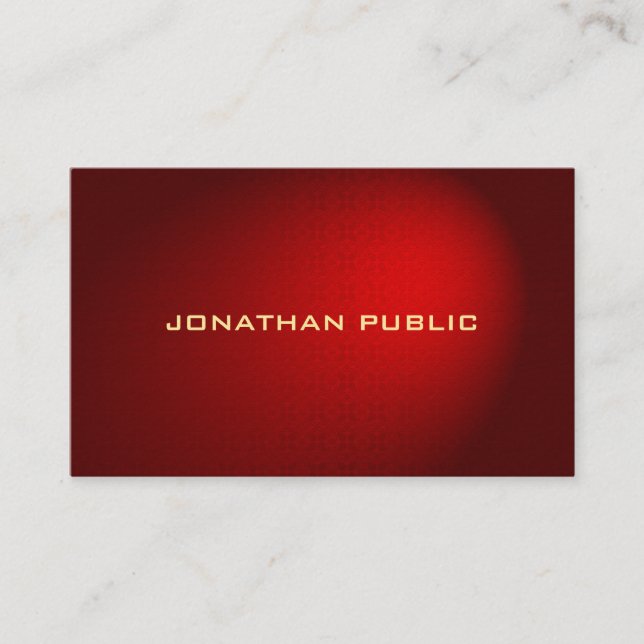 Stylish Red Damask Elegant Luxurious Template Business Card (Front)