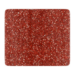 Stylish   Red Glitter Cutting Board