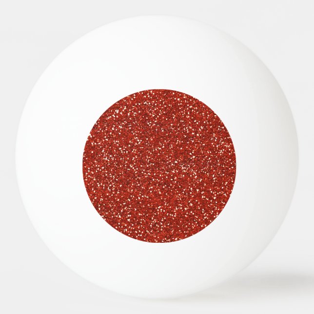 Stylish  Red Glitter Ping Pong Ball (Front)