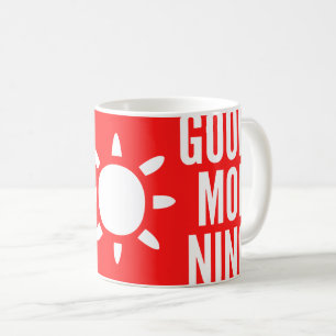 Stylish Red Good Morning Sun Tea Coffee Mug