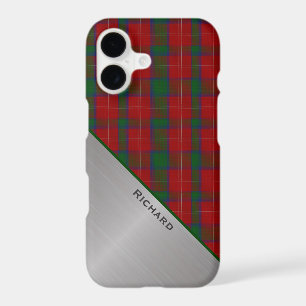 Stylish Red & Green Plaid & Aluminium Look