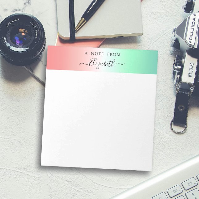 Stylish Red Green White Gradient Black Script Name Notepad (Creator Uploaded)