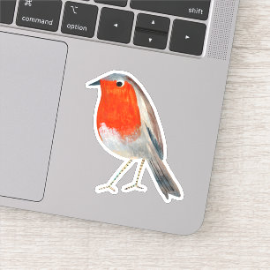Stylish red & grey Robin bird  Sticker