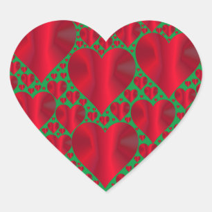 Stylish Red Heart on green Heart Sticker