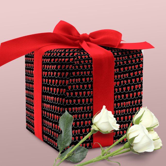 Stylish Red Hearts Pattern valentines day Wrapping Paper (Creator Uploaded)