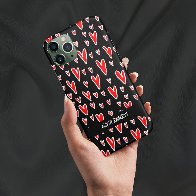 Stylish Red Hearts Valentine's Day Personalised Case-Mate iPhone Case (Creator Uploaded)