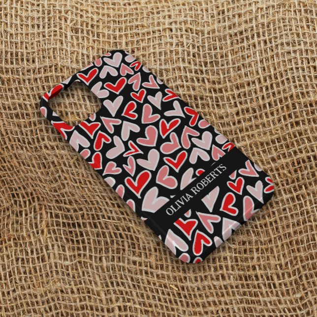 Stylish Red Hearts Valentine's Day Personalised Case-Mate iPhone Case (Creator Uploaded)