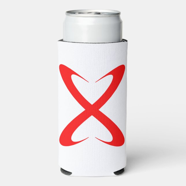 Stylish Red Letter X Monogram Seltzer Can Cooler (Seltzer Back)