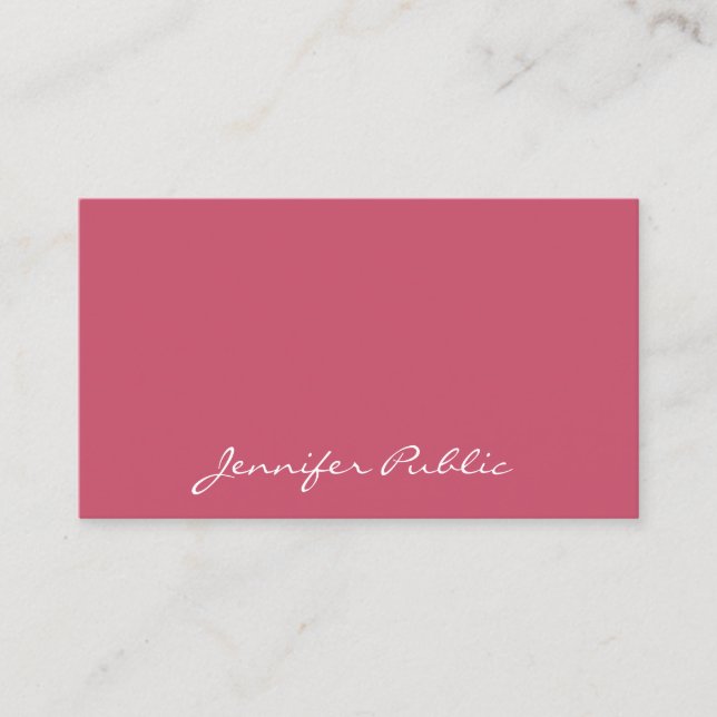 Stylish Red Modern Handwritten Name Professional Business Card (Front)