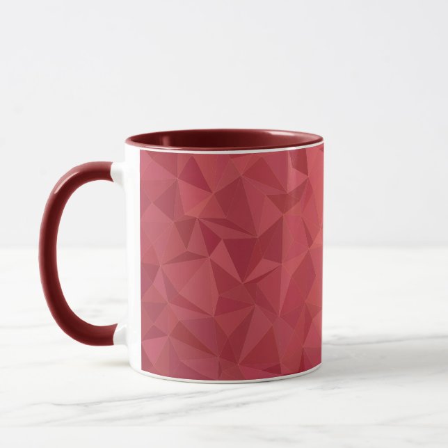 Stylish Red Polygon Art Cup for Home & Office Gift (Left)