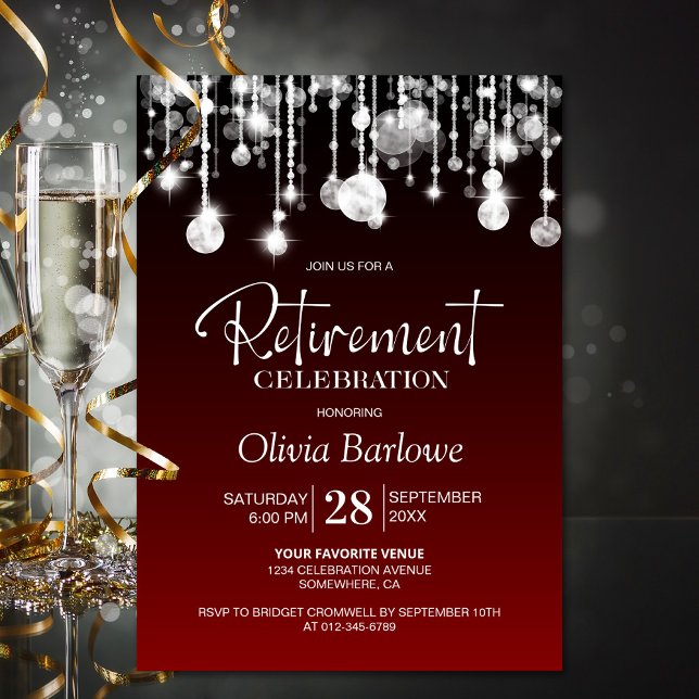 Stylish Red Retirement Party Invitation (Creator Uploaded)
