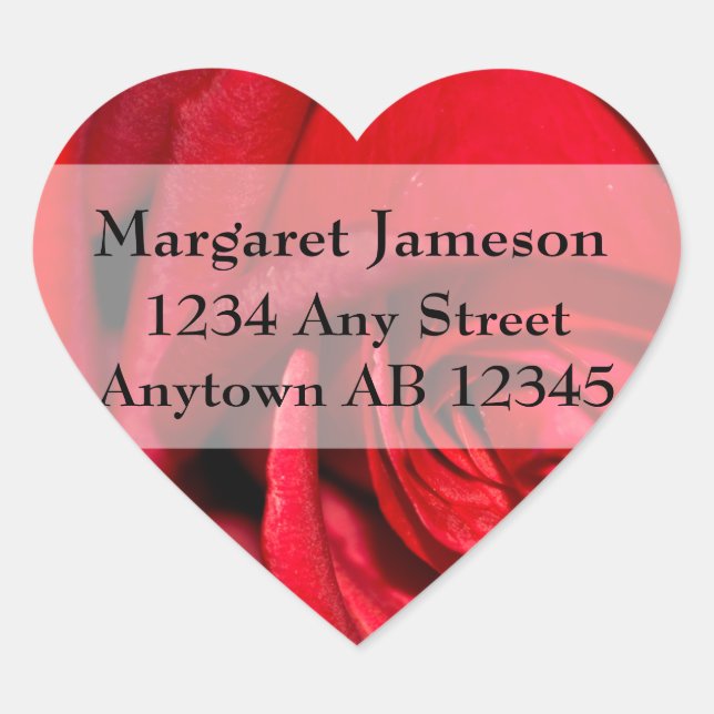 Stylish Red Rose Wedding Return Address Label (Front)