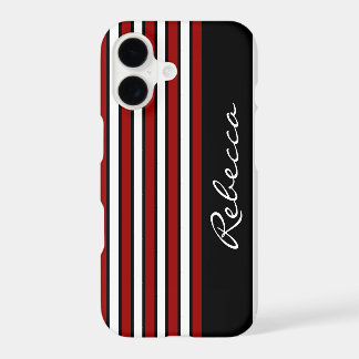 Stylish red white and black stripes