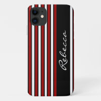 Stylish red white and black stripes