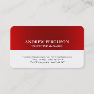 Stylish Red White Unique Modern Professional Business Card