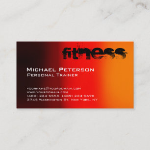 Stylish Red Yellow Brown Fitness Business Card