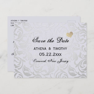 Stylish Regency Era Save the Date Wedding Postcard
