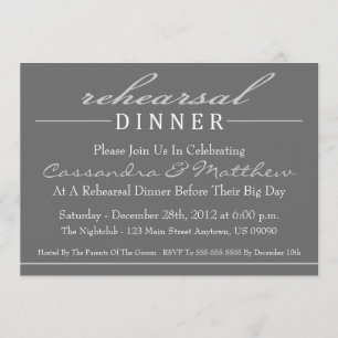 Stylish Rehearsal Dinner Party Invitation (Silver)