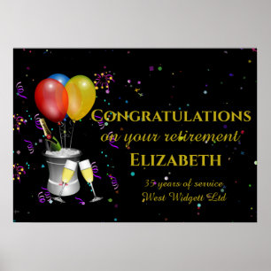 Stylish Retirement Celebrations Party sign